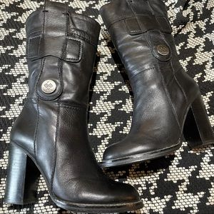 BCBGeneration Black Leather Mid-Calf Boots - Sz 7B
